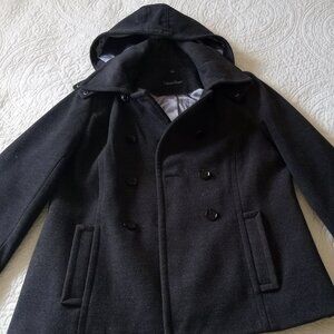 Calvin Klein woman's wool coat with hood - size 12